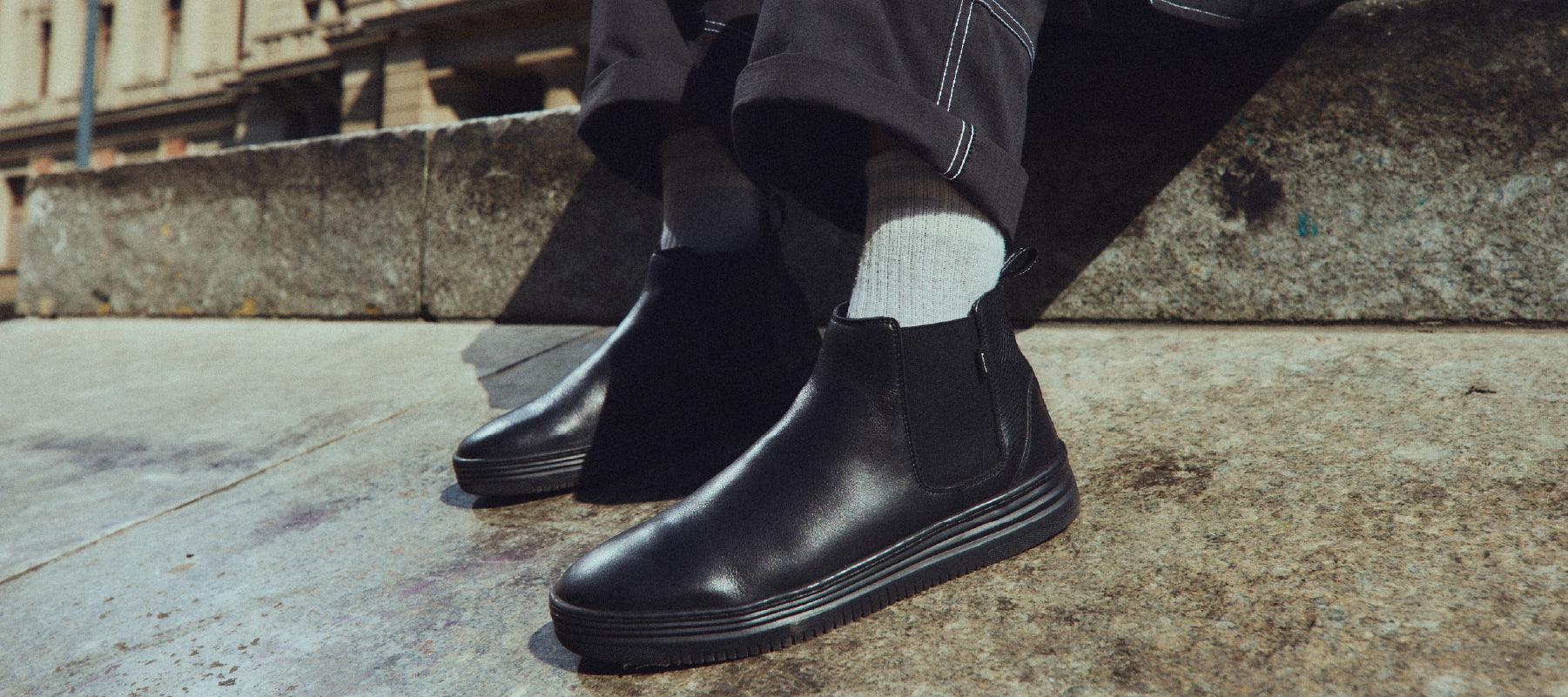 Zapatilla Mid Yoke Cuero Negra - NOKstore.cl