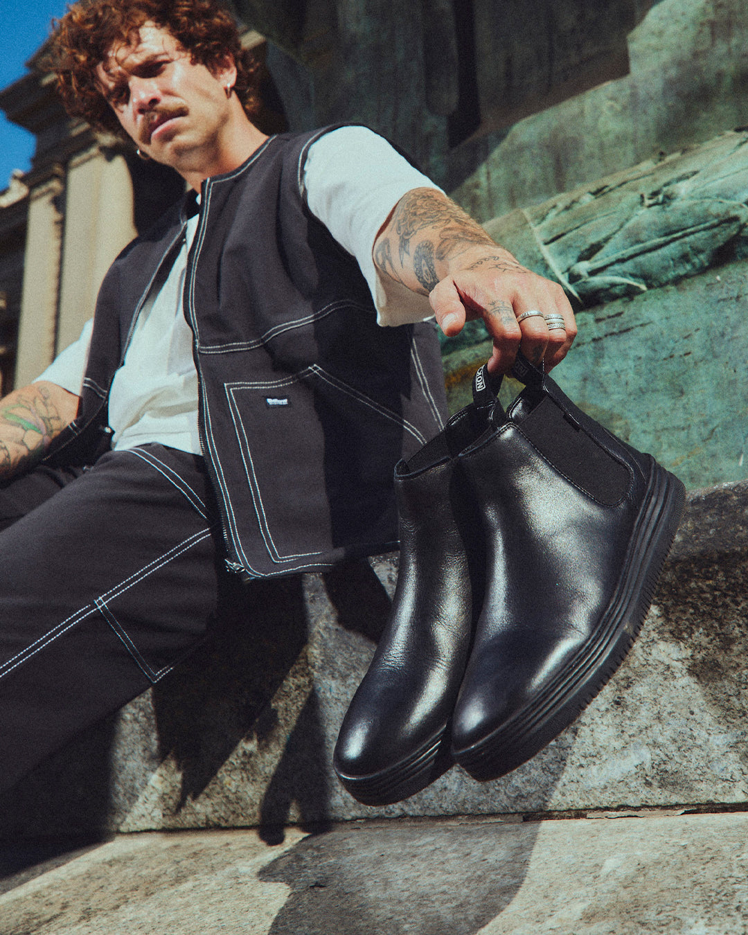 Zapatilla Mid Yoke Cuero Negra - NOKstore.cl
